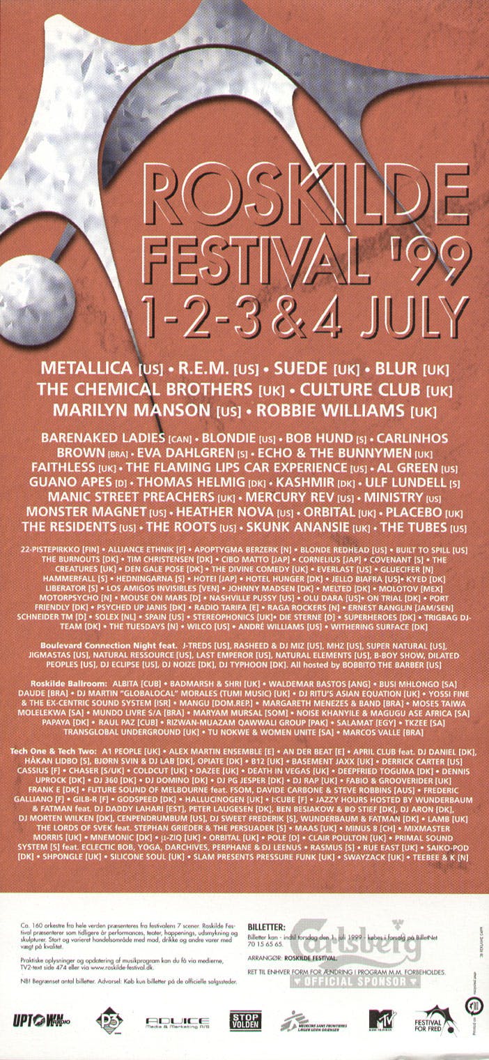Roskilde Festival 1999 poster