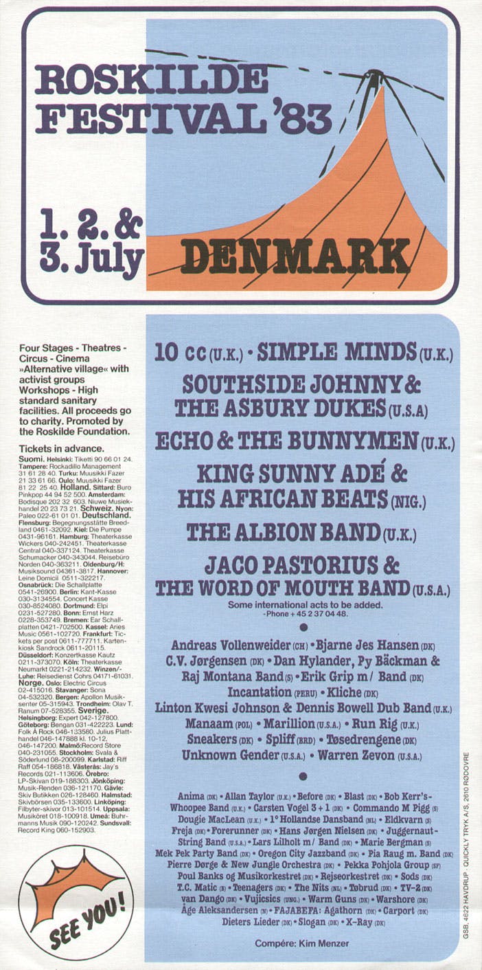 Roskilde Festival 1983 poster