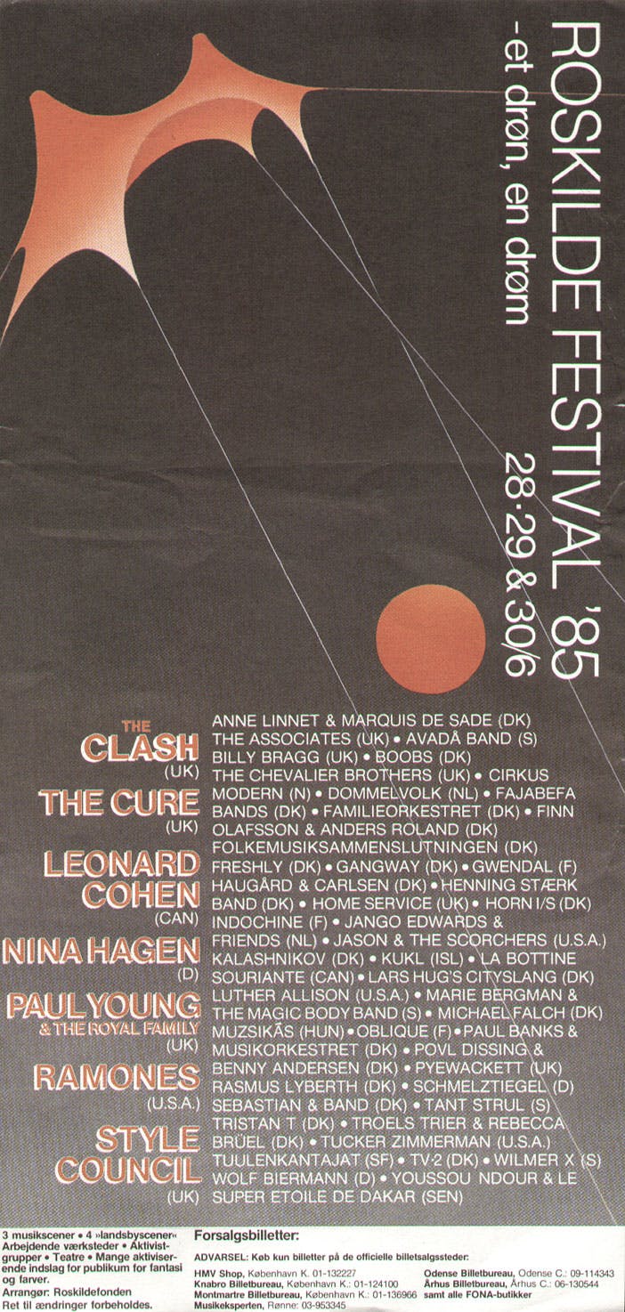 Roskilde Festival 1985 poster