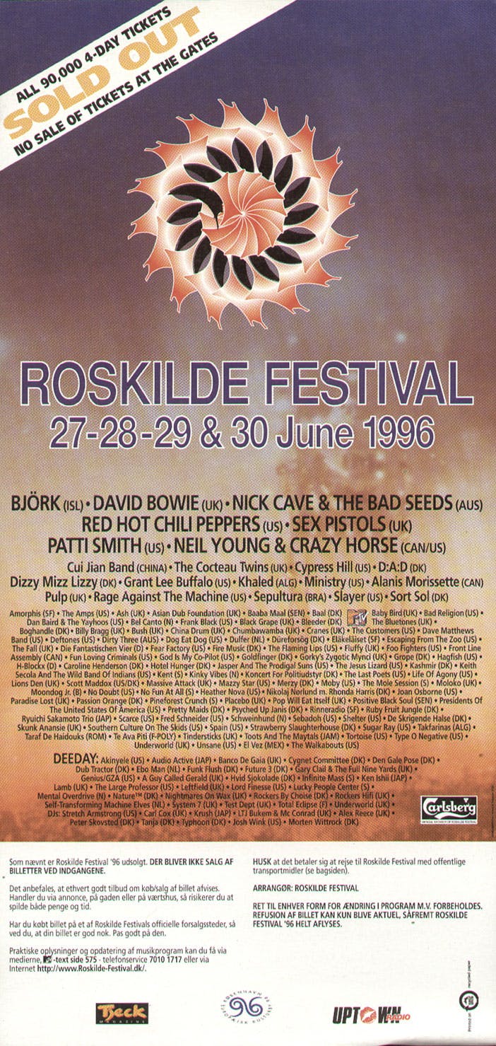 Roskilde Festival 1996 poster